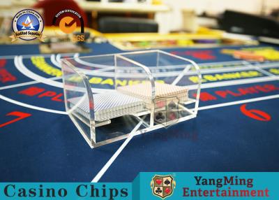 China Transparent Acrylic Cow Cow Poker Chip Holder 2 Grid Split Pin Card Box for sale
