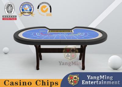 China MDF Board Gambling 8 Digit Folding Poker Table I Shaped H Foot for sale