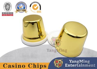 China Titanium Gold Copper Color Hand Dice Cup Stainless Steel 90mm Height for sale