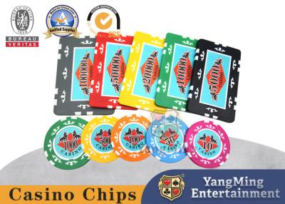 China SGS Anti Counterfeit Frosted  Sticker High Roller  Casino Poker Chip Set for sale