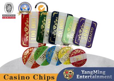 China Two Layer High Transparent Acrylic Bronzing Baccarat Poker Clay Chips for sale