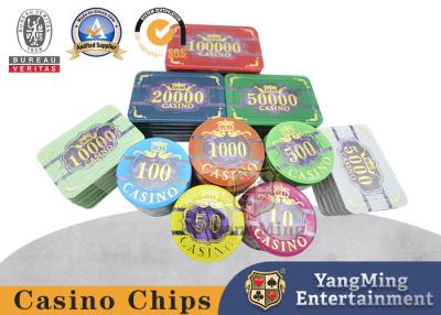 China Acrílico Shell Pattern Design Bronzing Ceramic Clay Casino Chips de 3 capas en venta