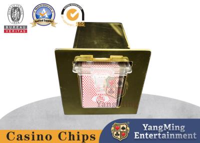 中国 チタニウムの金の金属の催し物の火かき棒の賭博台の屑鉄カード棚 販売のため