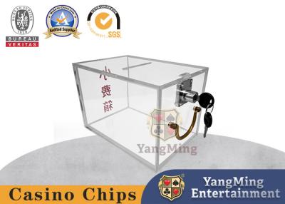 Chine Tirelire verrouillable de jeu acrylique transparent de casino personnalisable à vendre
