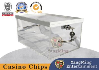 China Large Capacity Transparent Acrylic Poker Discarded Box , Custom Poker Set Box for sale