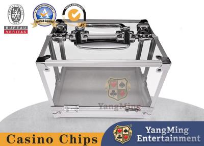 China 600 Chip Clear Acrylic Poker Chip Locking Carrier Includes 6 Chip Racks for sale
