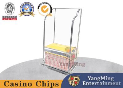 China Texas Club Acrylic 8 Deck Poker Card Waste Rack Customized Full Transparent Card Box for sale