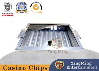 China Electroplated Silver 8-Grid Chip Tray Poker Table Single Layer With Locked Chips for sale