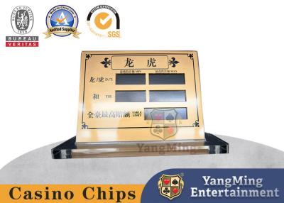 China Tabela acrílica translúcida da tabela de jogo de pôquer da bacará do ouro que aposta o cartão da exposição à venda