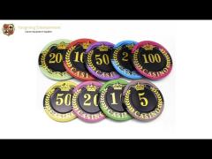 Texas Baccarat Table Casino Poker Chips Acrylic Gold Stamping Customized