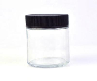 China Clear Glass Child Resistant Jars 3 Oz 1 Ounce Glass Jar Child Resistant for sale