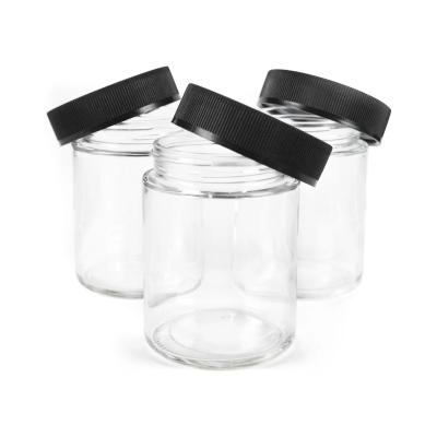 China 4oz Child Resistant Clear Jar Flower Packaging Flower Glass Jars Containers for sale