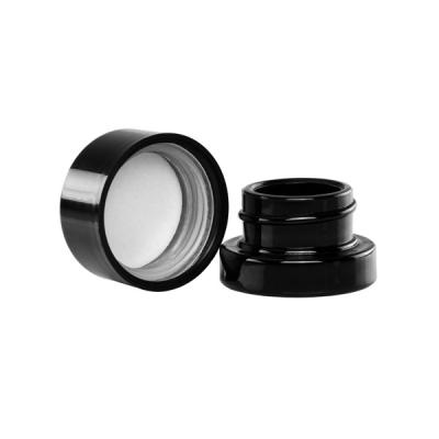 China Black 5ml Glass Concentrate Container Child Resistant Cap Black Opaque Glass Jar for sale