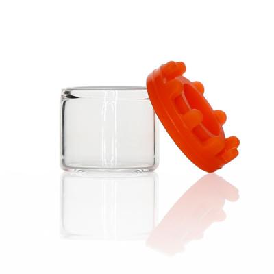 China Mini Silicone Concentrate Container Wide Neck Borosilicate Glass Jar With Lid for sale