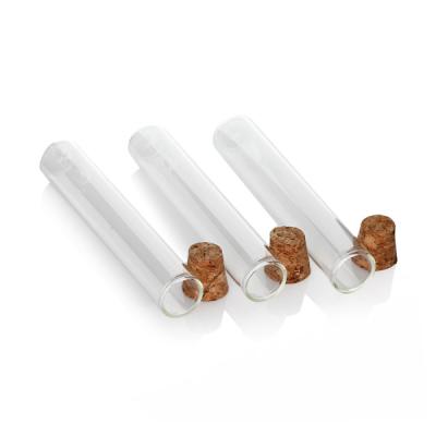 China Clear Wooden Lid Glass Jars Glass Pre Roll Tubes Childproof Borosilicate Glass Test Tube for sale