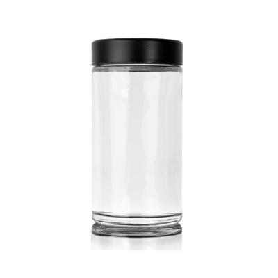 China Child Resistant Glass Concentrate Jars 18oz Glass Jars Black Cap Wide Mouth Glass Jar for sale
