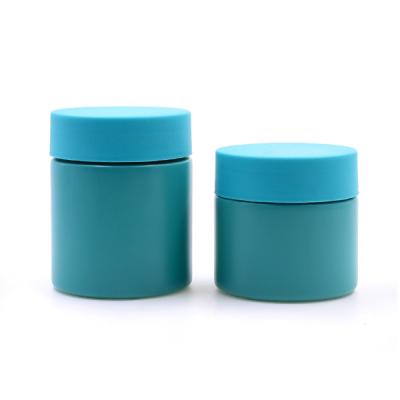 China Round Cream Packaging Jar 2oz 3oz 4oz Colourful Storage Jars Glass Child Resistant Glass Jar for sale