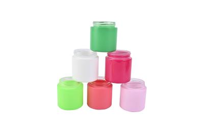 China Custom Color Painted Glass Jar Smell Proof Semi Transparent With Match Lid Graphic Design 60ml for sale
