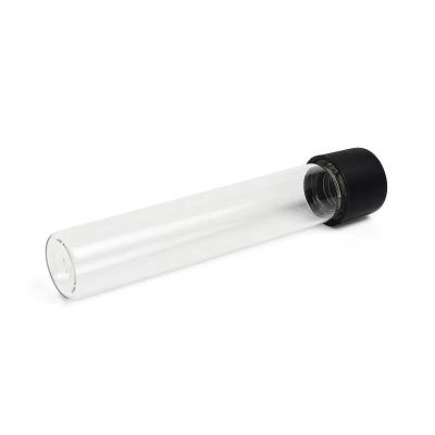 China 115 120 Mm Black Childproof Glass Pre Roll Tube With Screw Cap for sale