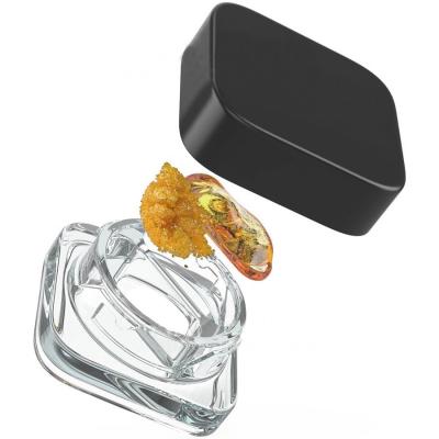 China Square Glass Concentrate Container CR Lid Square Glass Concentrate Jar for sale