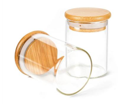 China Kitchen Bamboo Lid Airtight Borosilicate Glass Food Storage Containers With Lids for sale