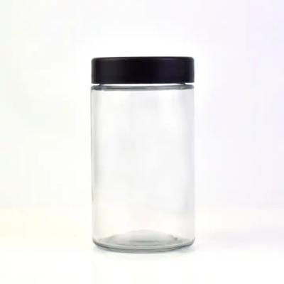 China 2oz 3oz 4oz 5oz 18oz Smell Proof Flower Storage Clear Glass Jar With Child Resistant Lid à venda