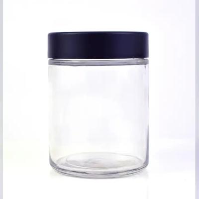 中国 Straight Sided Airtight Clear 10oz 18oz 300ml 500ml Glass Child Resistant Jar with CR L 販売のため