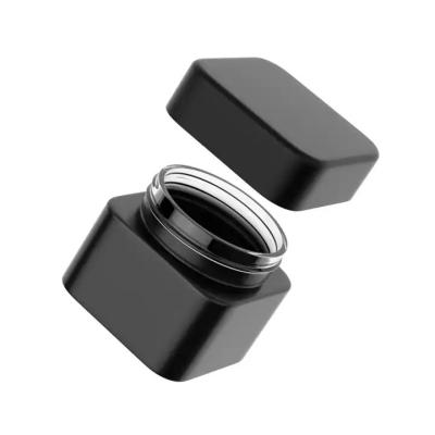 China 2oz 3oz 4oz Cube Jar With Child Resistant Cap 60ml 90ml 120ml Smell Proof Matte Black for sale