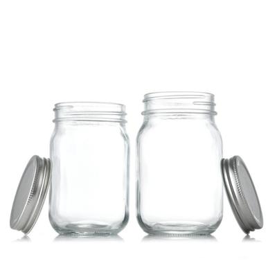 Cina Glass Mason Jar 8oz 240ml Clear Wide Mouth Food Storage Jar For Canning With Lid in vendita