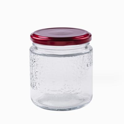 China Honey Empty Glass Jars With Metal Lid 150ml 200ml 280ml 380ml Pickle Jars for sale