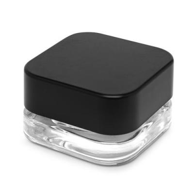 Chine Child Resistant Qube Clear Glass Concentrate Jar W/ Black Cap à vendre