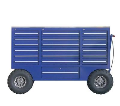 China 18 Drawers Heavy Duty Industrial Metal Tool Box Trolley with Key Lock and OBM Support for sale