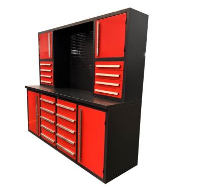 China Heavy-duty Customizable Tool Cabinet for Workshop Workbench Brown Soft Close System for sale