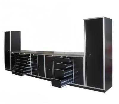 China Powder Coated Cold Rolled Steel Plate Garage Cabinets for Professional Tools Storage for sale