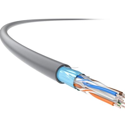 China FTP 23AWG Ethernet CAT 6A Cable Solid Bare Copper PVC Jacket for sale