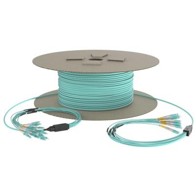 China LSZH Fan Out Fiber Optic Cable OM3 Pre Terminated Fiber Optic Cable for sale