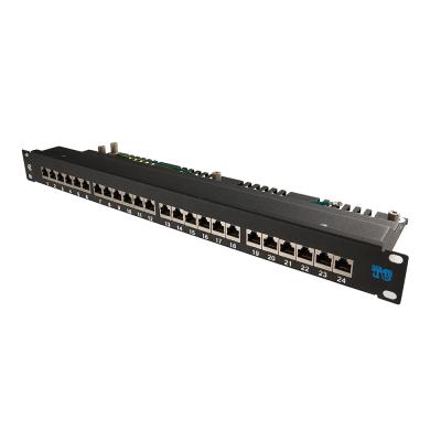 China Network Patch Panel Cat5e Cat6 Shielded 1U 24 Port for sale
