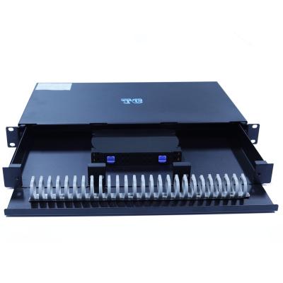 China 48 Core Fiber Optic Patch Panel Drawer Type 1U for sale