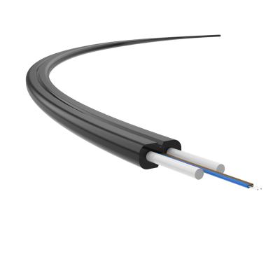 China LSZH Flat Ftth Drop Fiber Optic Cable Single Mode Black for sale