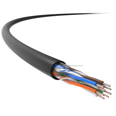 China Bulk Network Cable Cat5e UTP 24AWG 0.48mm Solid BC Outdoor PE Jacket for sale