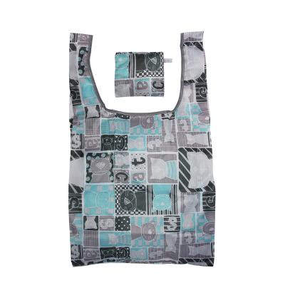 China Eco-Friendly Promotion Reusable Custom Recycle 190D 210D Polyester Grocery Supermarket Foldable Reusable Shopping Bags for sale