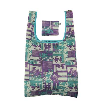 China Fashion Reusable Women Style Printed 190T Polyester Tote Handbags Shopping Casual Shoulder Bags For Women for sale