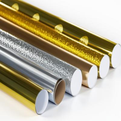 China Etikettendruck 71GSM Metallisiertes Papier Vakuum Goldpapierroll zu verkaufen