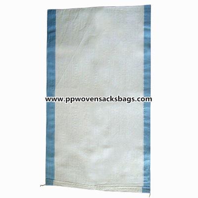 China Blue Strip Fertilizer Packing PP Woven Bags for sale