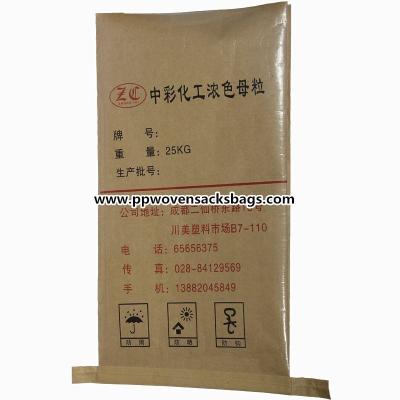 Cina Masterbatch rivestito/i sacchi di carta di Multiwall carta kraft, Pp laminati tessuti insacca in vendita