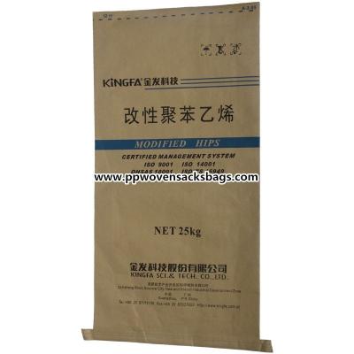 China Brown Kraft Paper Multiwall Paper Bags Laminated PP Woven Sacks for Polystyrene / Food Packing for sale
