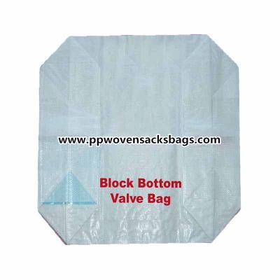 China Chemicals Packaging Laminated Block Bottom Valve Bags , PP Film Coated Bags for sale