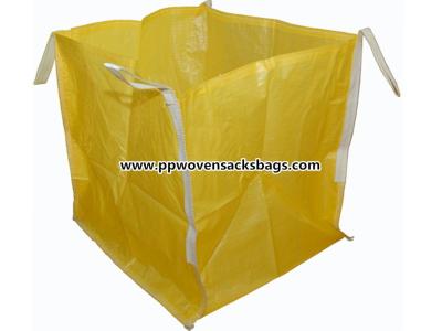 China Yellow PP Box Bags for Ore / Durable Woven Polypropylene FIBC Big Jumbo Bag for sale