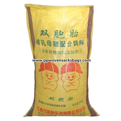 China padrão IS09001 tecido reciclável dos sacos de alimentação animal do polipropileno 40kg por atacado à venda