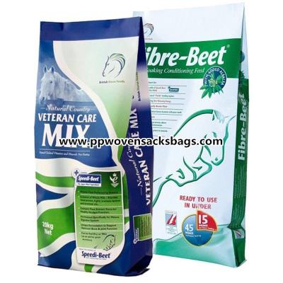 China Color Printing Animal Feed Bags Bopp Film Laminated PP Woven Bags for Packing Horse Feed for sale